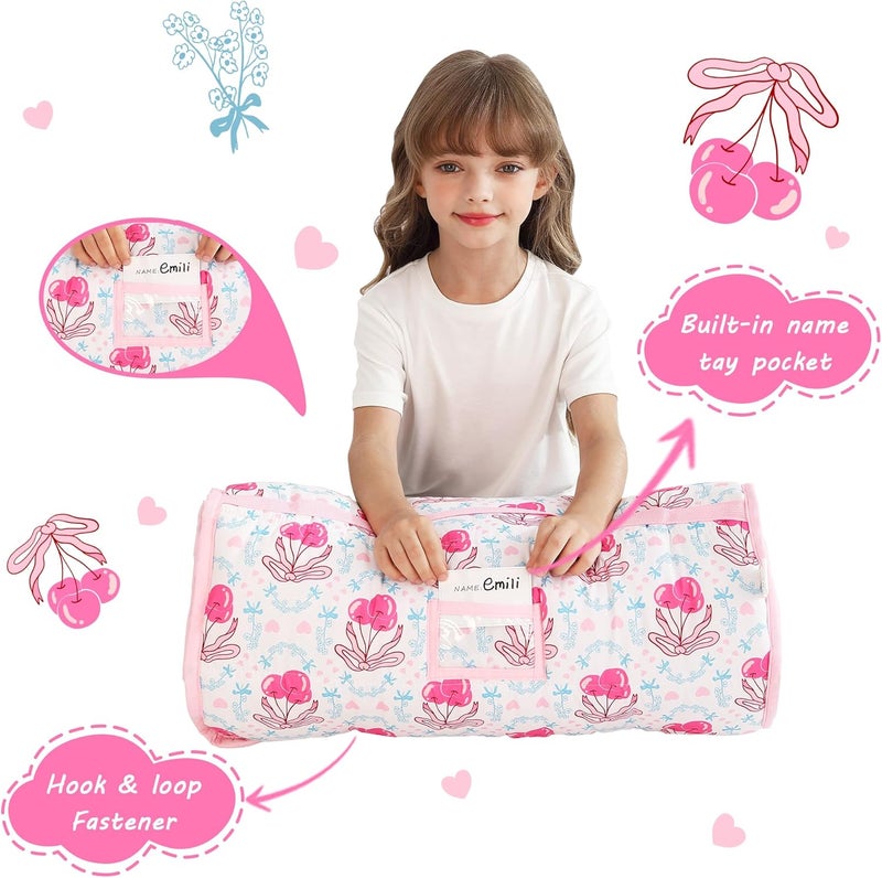 lasoftan Toddler Nap Mat with Pillow and Blanket, Extra Large Rolled Napping Mats,Slumber Bags for Boys Girls,Kids Sleeping Bag for Daycare, Preschool Travel Camping - Image 3